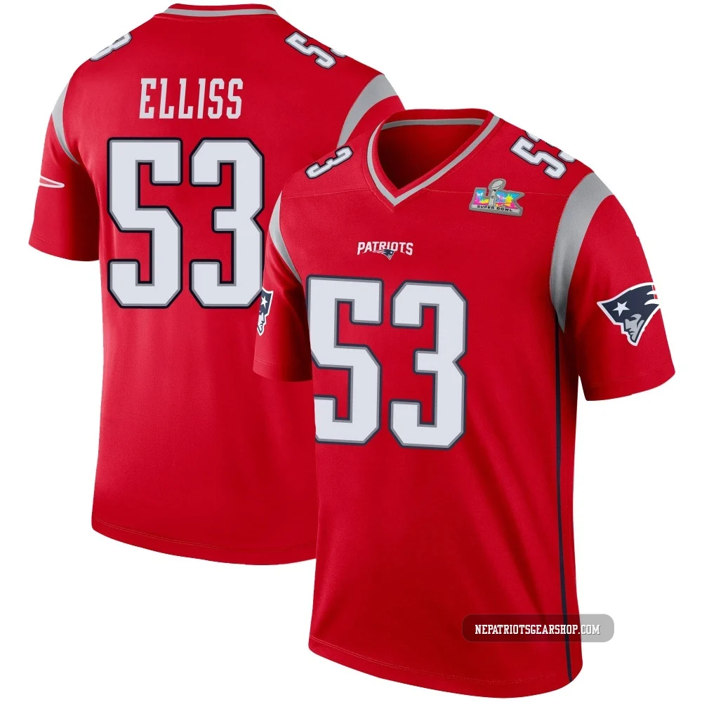 Christian Elliss ＃53 New England Patriots Legend Inverted Super Bowl LX Patch Jersey - Youth Red