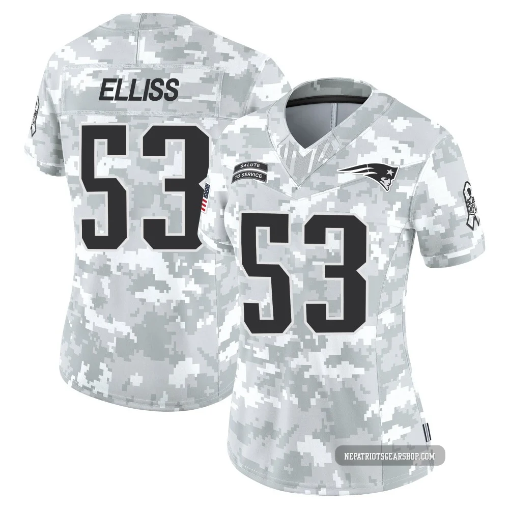 Christian Elliss ＃53 New England Patriots Limited 2024 Salute to Service Jersey - Women's Arctic Camo