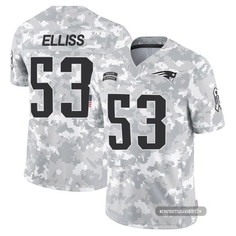 Christian Elliss ＃53 New England Patriots Limited 2024 Salute to Service Jersey - Youth Arctic Camo