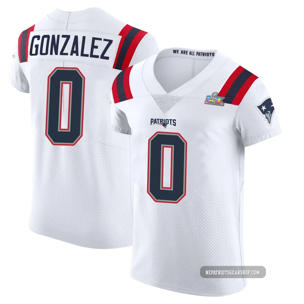 Christian Gonzalez ＃0 New England Patriots Elite Vapor Untouchable Super Bowl LX Patch Jersey - Men's White