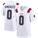 Christian Gonzalez ＃0 New England Patriots Game Jersey - Youth White