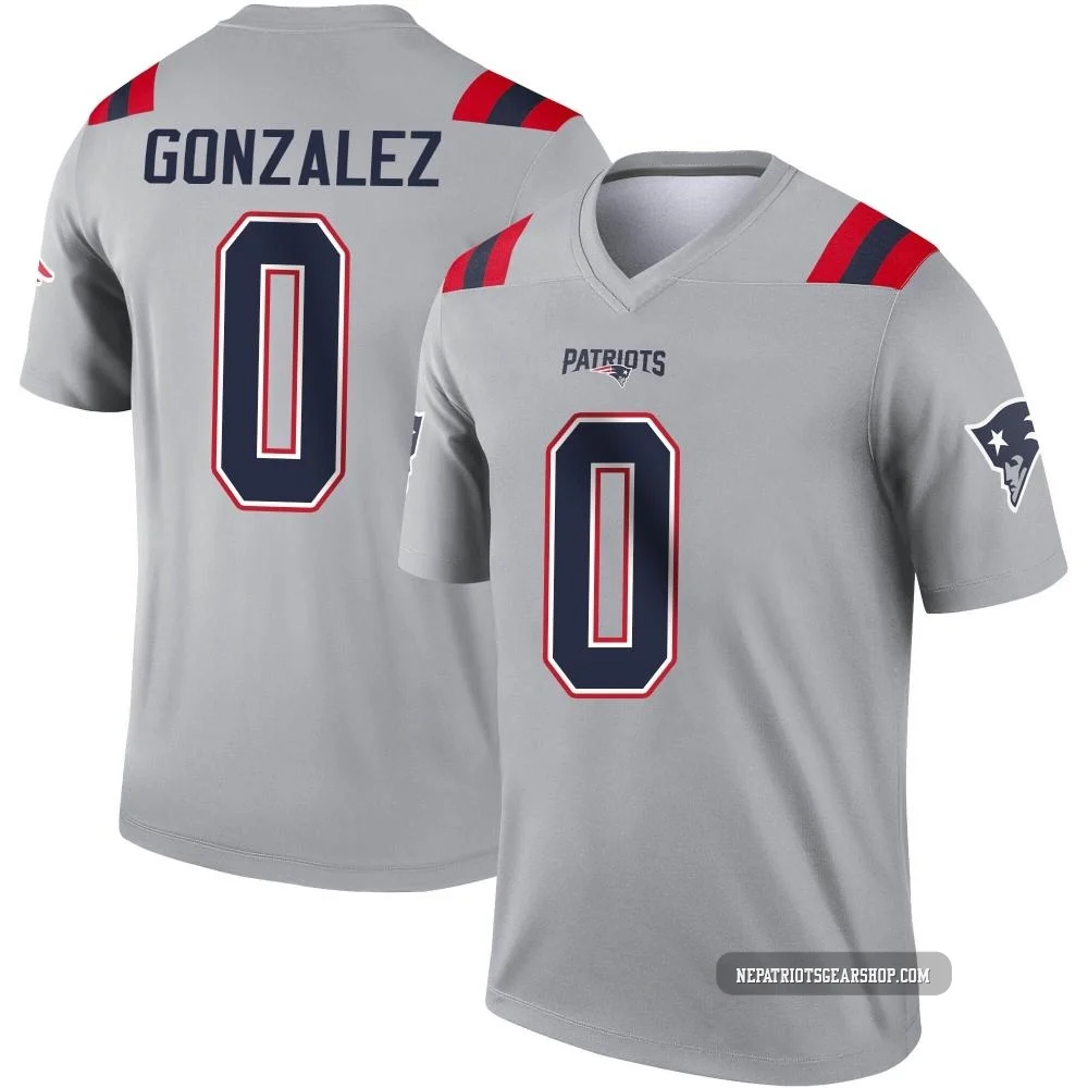Christian Gonzalez ＃0 New England Patriots Legend Inverted Jersey - Youth Gray