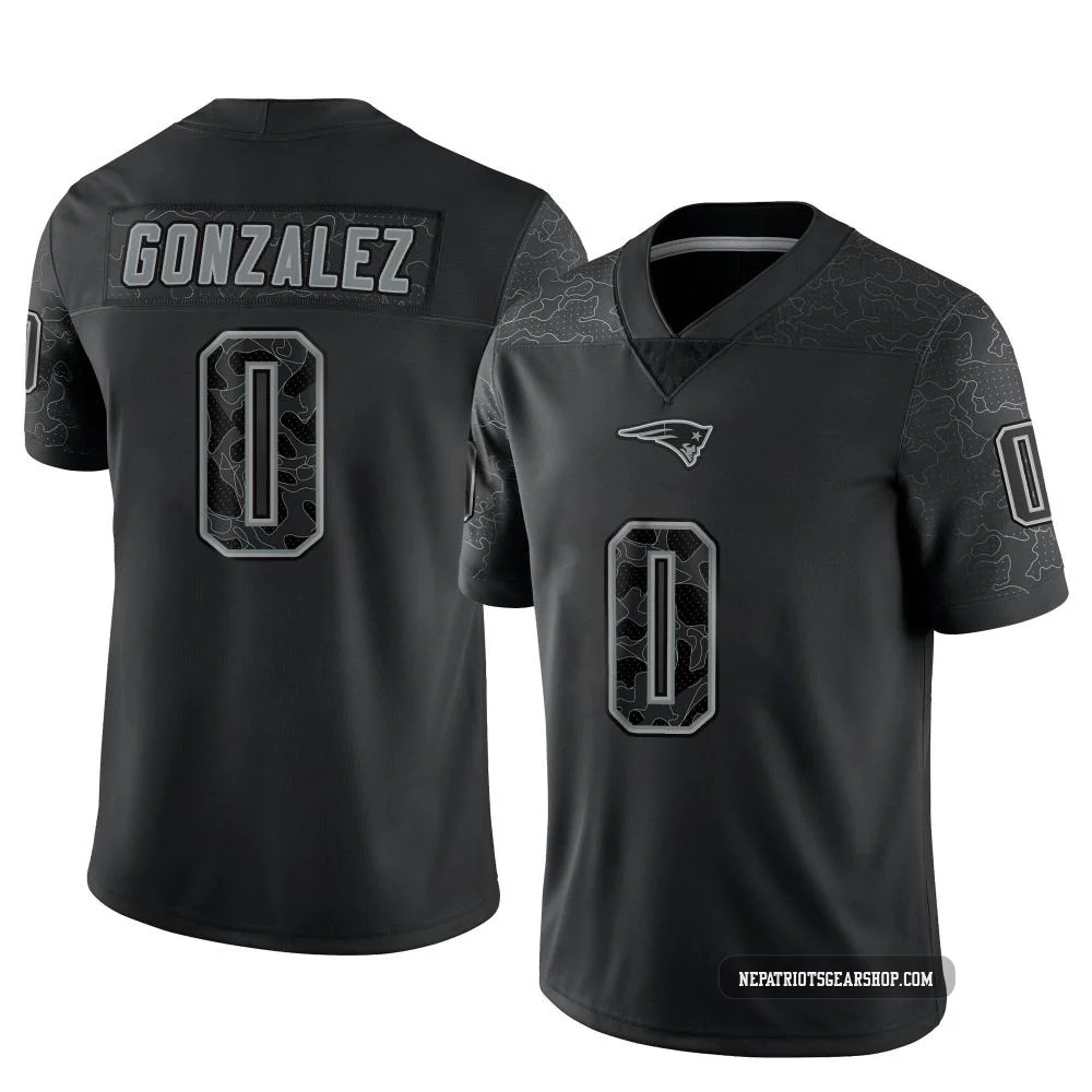 Christian Gonzalez ＃0 New England Patriots Limited Reflective Jersey - Youth Black