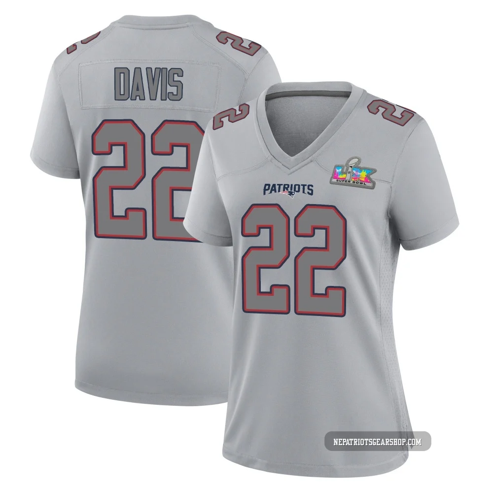 Cody Davis ＃22 New England Patriots Game Silver Atmosphere Fashion Super Bowl LX Patch Jersey - Women's