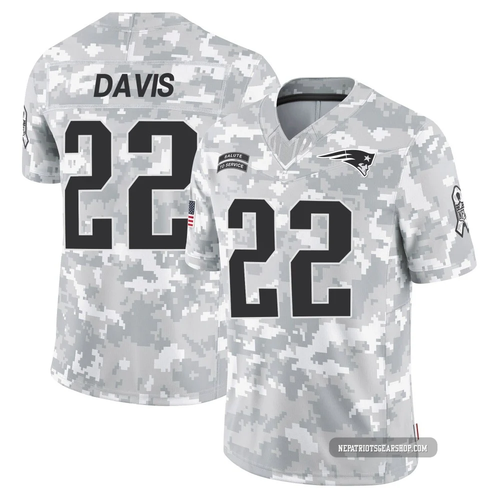 Cody Davis ＃22 New England Patriots Limited 2024 Salute to Service Jersey - Youth Arctic Camo