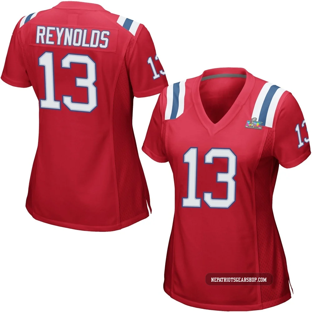 Craig Reynolds ＃13 New England Patriots Game Alternate Super Bowl LX Patch Jersey - Women's Red