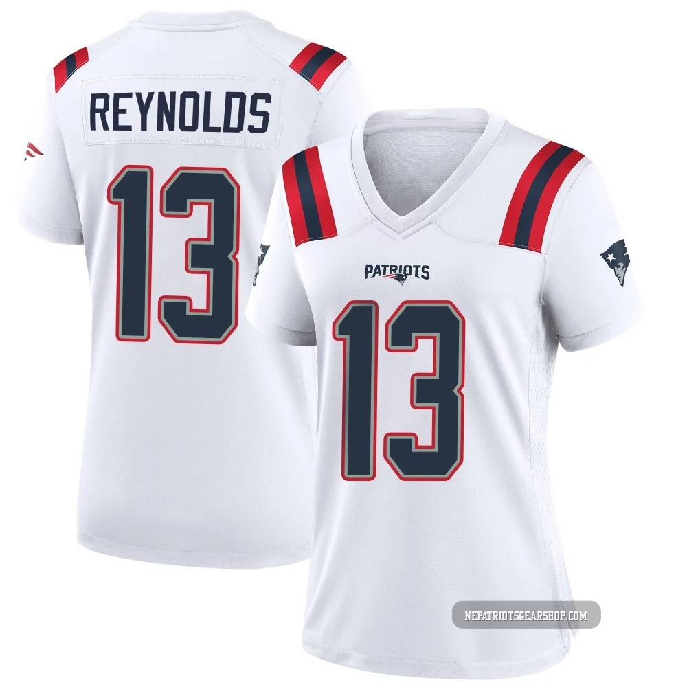 Craig Reynolds ＃13 New England Patriots Game Jersey - Women's White