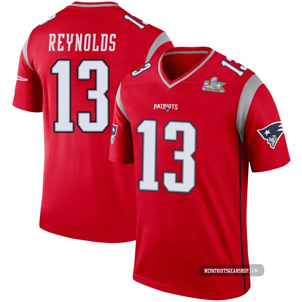 Craig Reynolds ＃13 New England Patriots Legend Inverted Super Bowl LX Patch Jersey - Men's Red