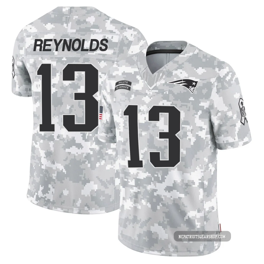 Craig Reynolds ＃13 New England Patriots Limited 2024 Salute to Service Jersey - Men's Arctic Camo