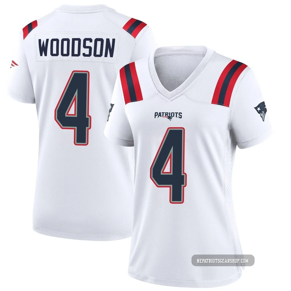 Craig Woodson ＃4 New England Patriots Game Jersey - Women's White