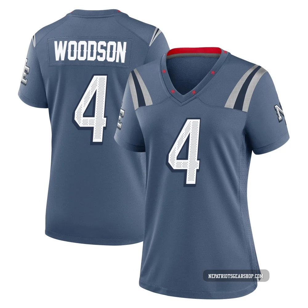 Craig Woodson ＃4 New England Patriots Game Storm 2025 Rivalries Collection Jersey - Women's Blue