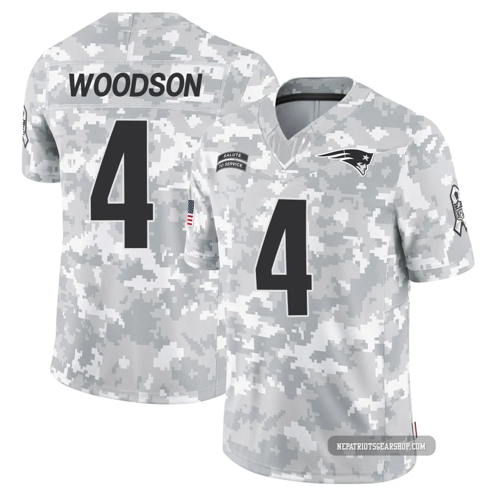Craig Woodson ＃4 New England Patriots Limited 2024 Salute to Service Jersey - Men's Arctic Camo