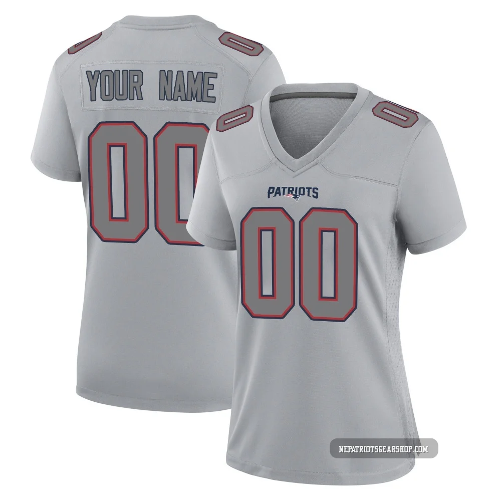 Custom ＃00 New England Patriots Game Silver Atmosphere Fashion Jersey - Women's