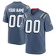Custom ＃00 New England Patriots Game Storm 2025 Rivalries Collection Jersey - Men's Blue