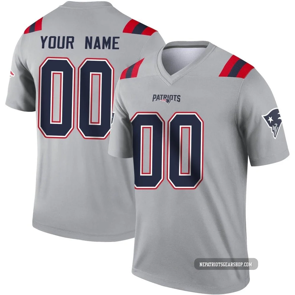 Custom ＃00 New England Patriots Legend Inverted Jersey - Men's Gray