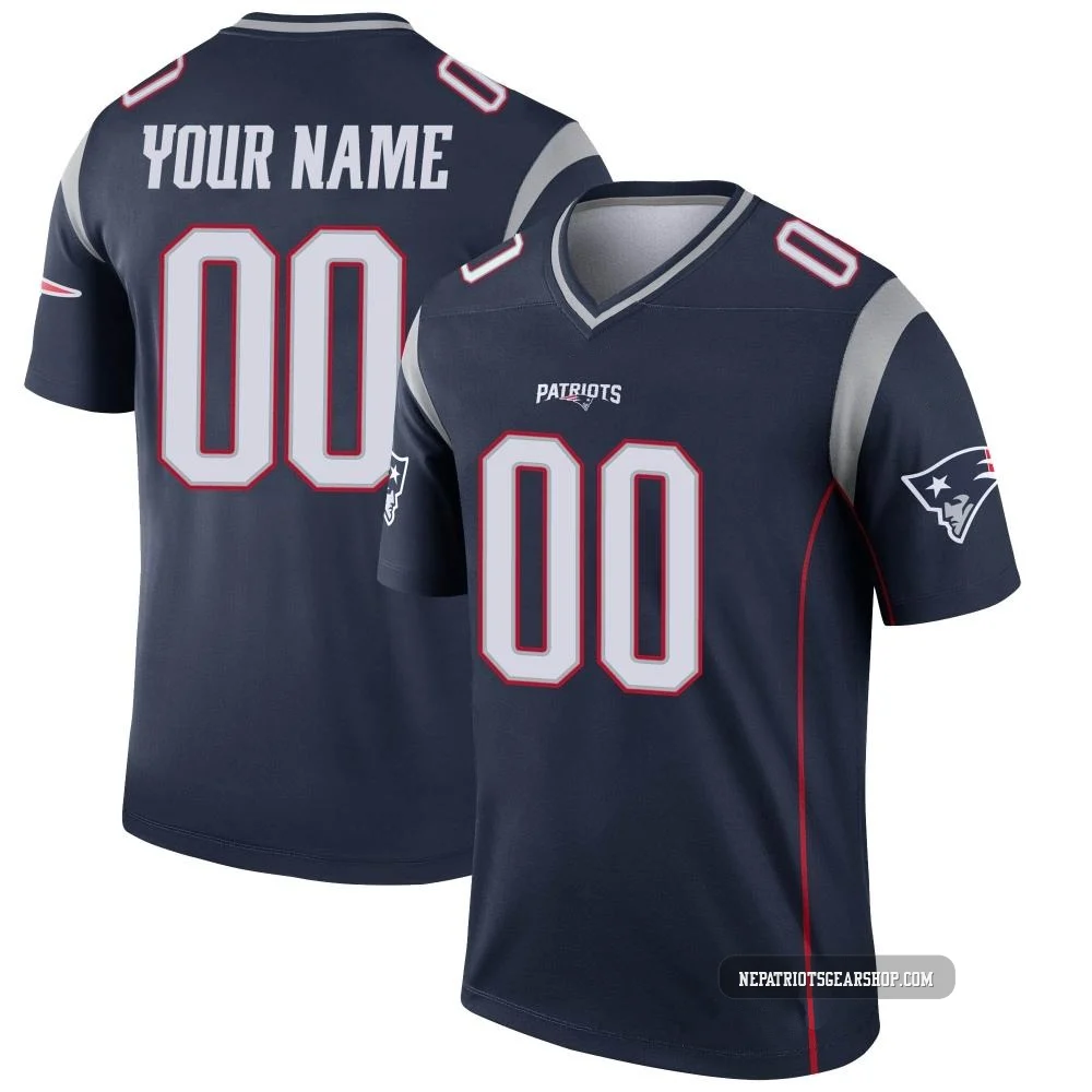 Custom ＃00 New England Patriots Legend Jersey - Men's Navy