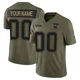 Custom ＃00 New England Patriots Limited 2025 Salute to Service Jersey - Men's Olive