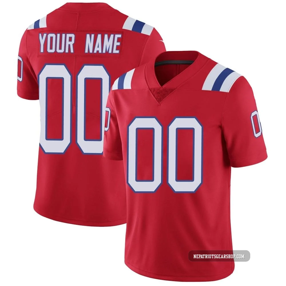 Custom ＃00 New England Patriots Limited Vapor Untouchable Alternate Jersey - Men's Red