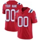 Custom ＃00 New England Patriots Limited Vapor Untouchable Alternate Jersey - Men's Red