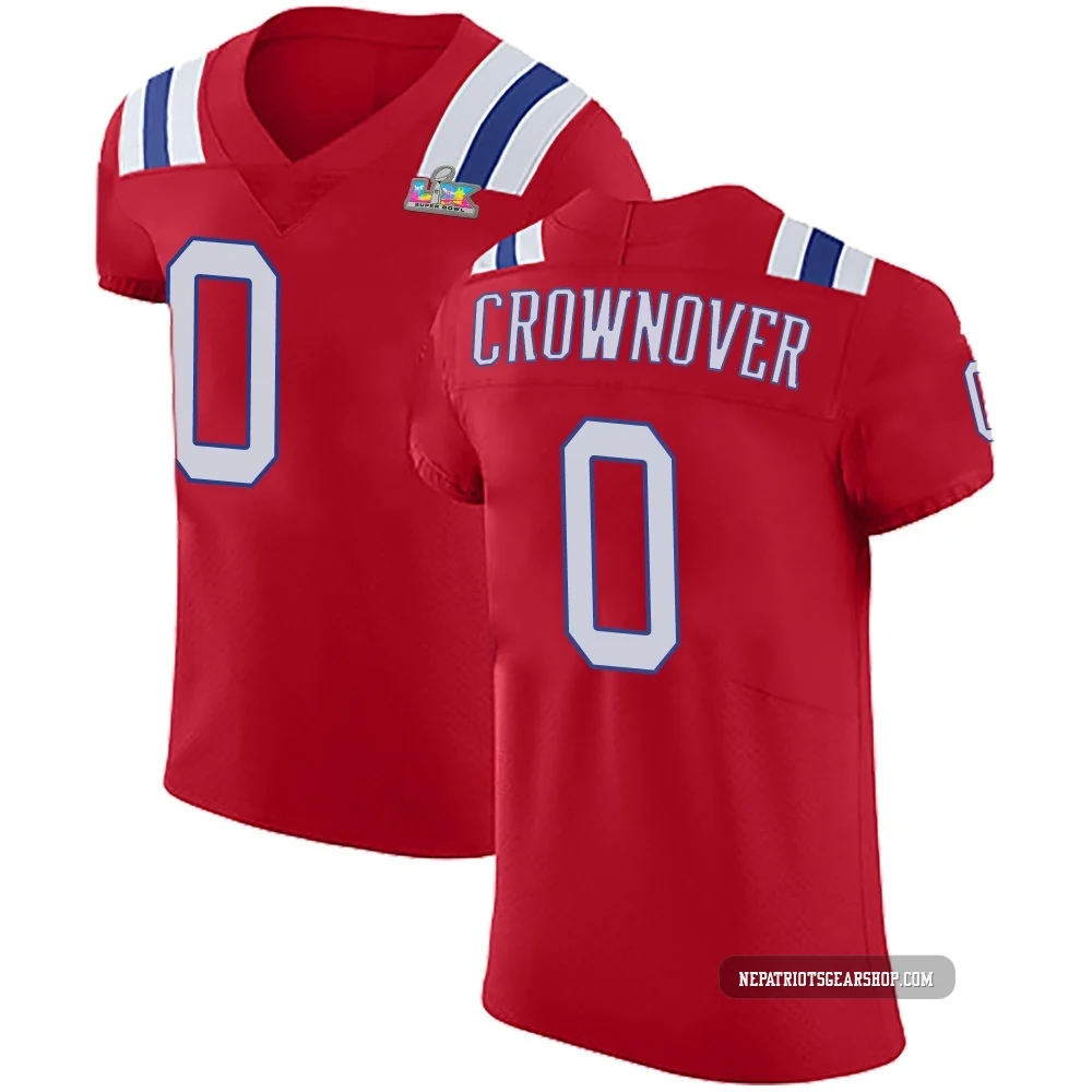 Dametrious Crownover ＃0 New England Patriots Elite Vapor Untouchable Alternate Super Bowl LX Patch Jersey - Men's Red