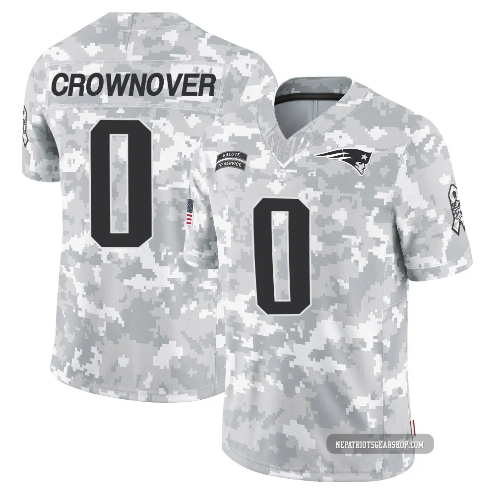 Dametrious Crownover ＃0 New England Patriots Limited 2024 Salute to Service Jersey - Youth Arctic Camo