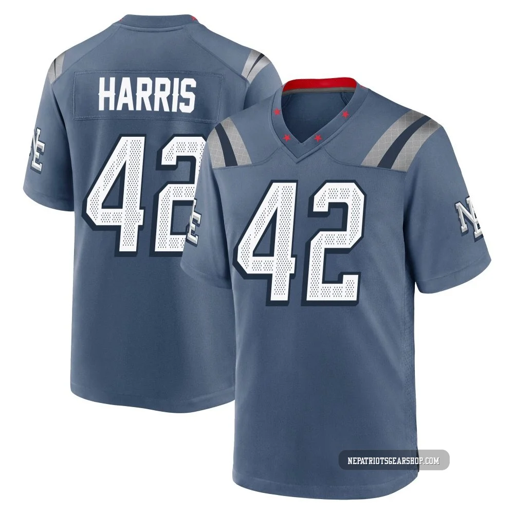 Darius Harris ＃42 New England Patriots Game Storm 2025 Rivalries Collection Jersey - Men's Blue