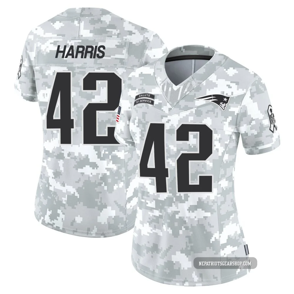 Darius Harris ＃42 New England Patriots Limited 2024 Salute to Service Jersey - Women's Arctic Camo