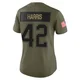 Darius Harris ＃42 New England Patriots Limited 2025 Salute to Service Jersey - Women's Olive