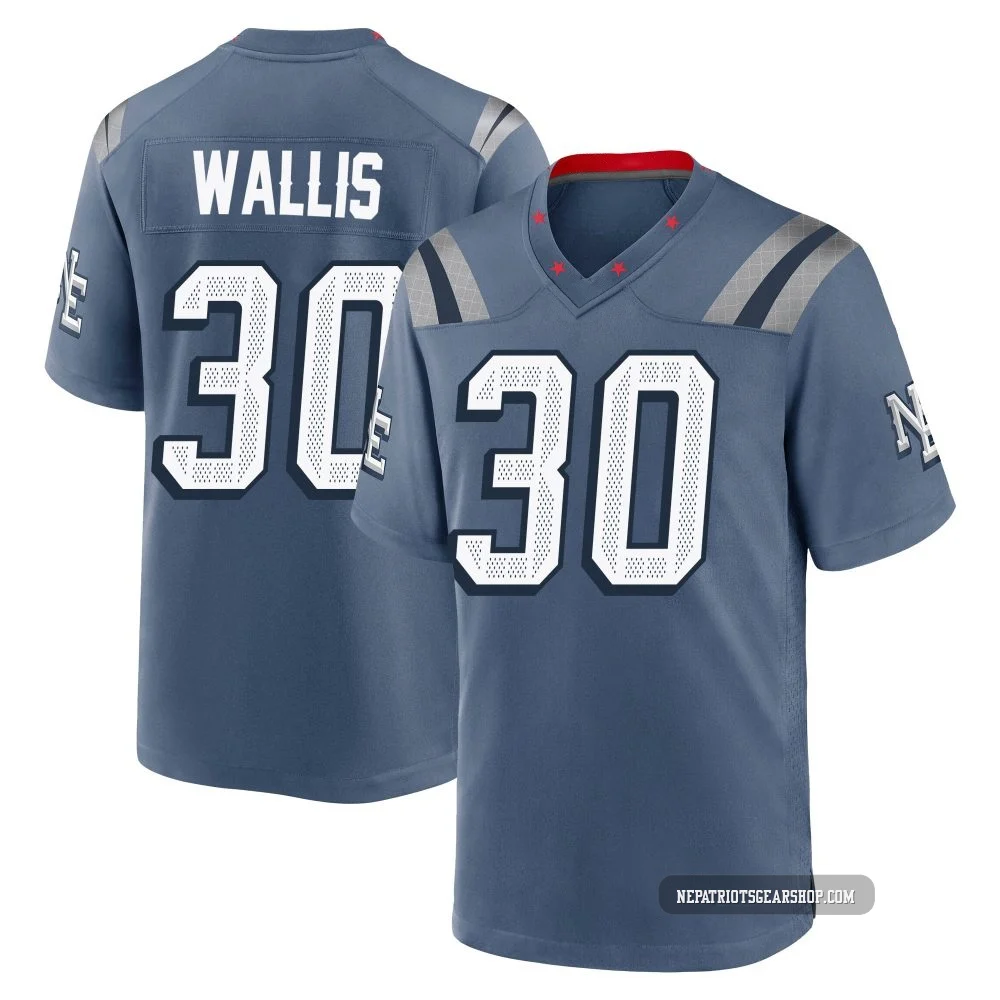 David Wallis ＃30 New England Patriots Game Storm 2025 Rivalries Collection Jersey - Youth Blue