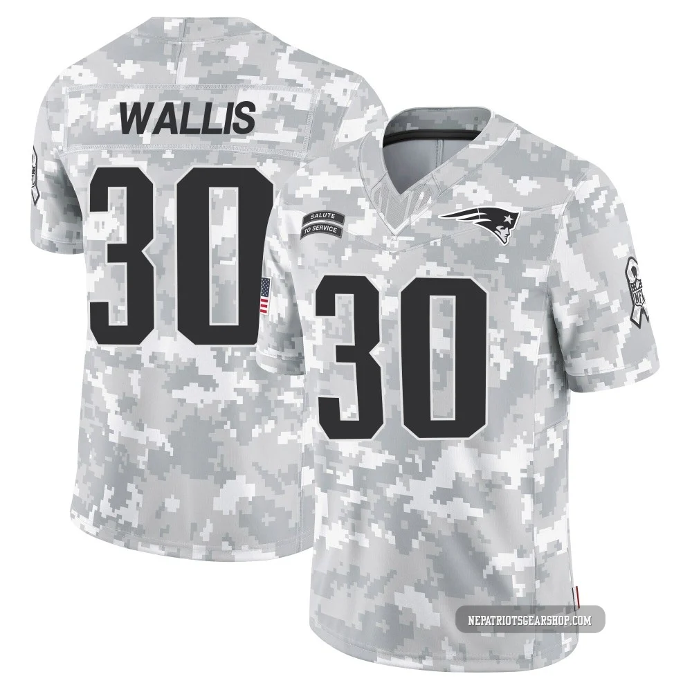 David Wallis ＃30 New England Patriots Limited 2024 Salute to Service Jersey - Youth Arctic Camo
