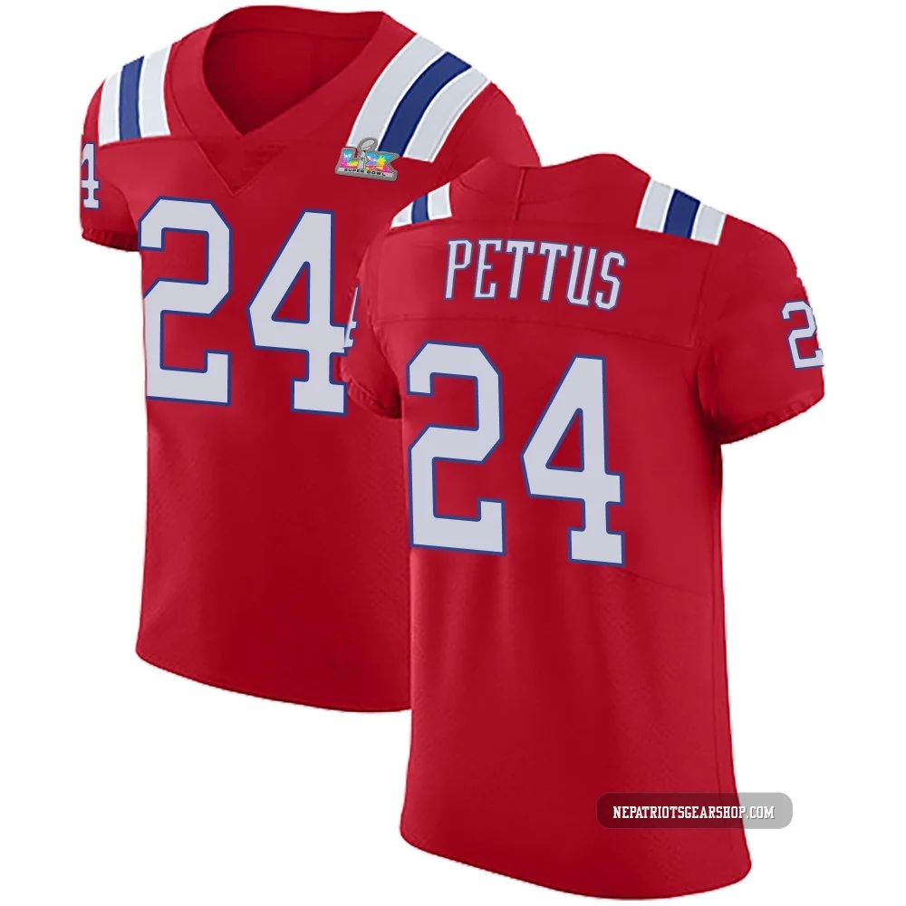 Dell Pettus ＃24 New England Patriots Elite Vapor Untouchable Alternate Super Bowl LX Patch Jersey - Men's Red
