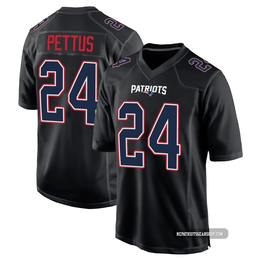 Dell Pettus ＃24 New England Patriots Game Carbon Fashion Jersey - Youth Black