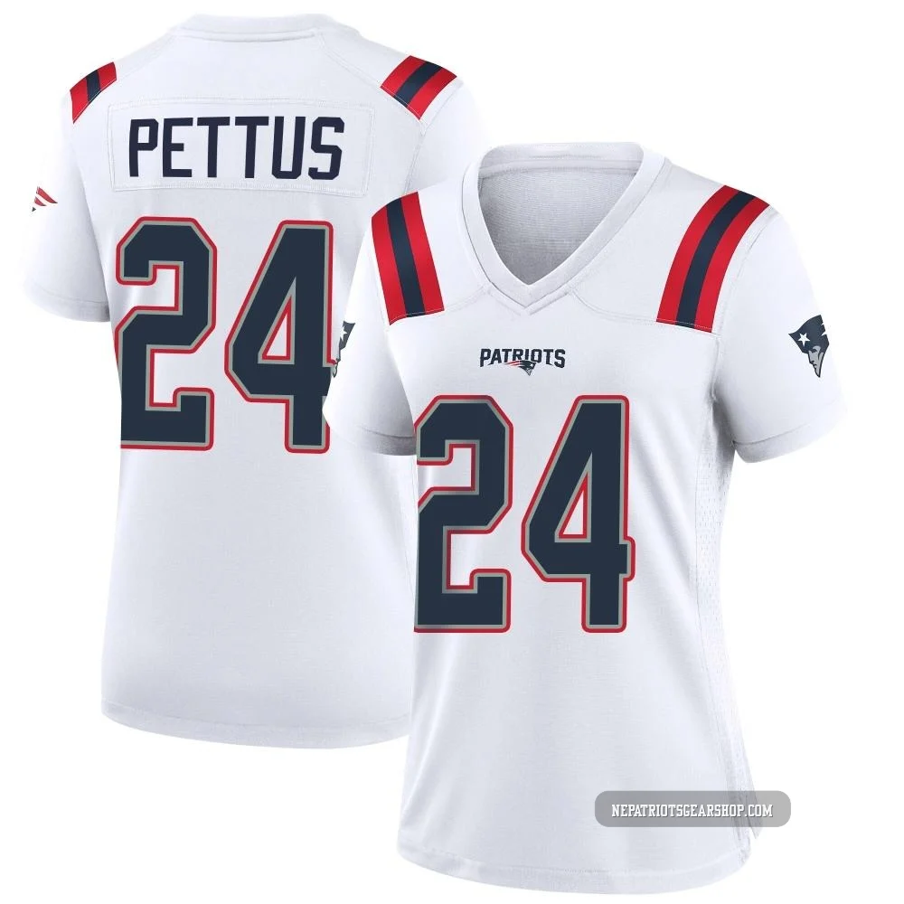 Dell Pettus ＃24 New England Patriots Game Jersey - Women's White