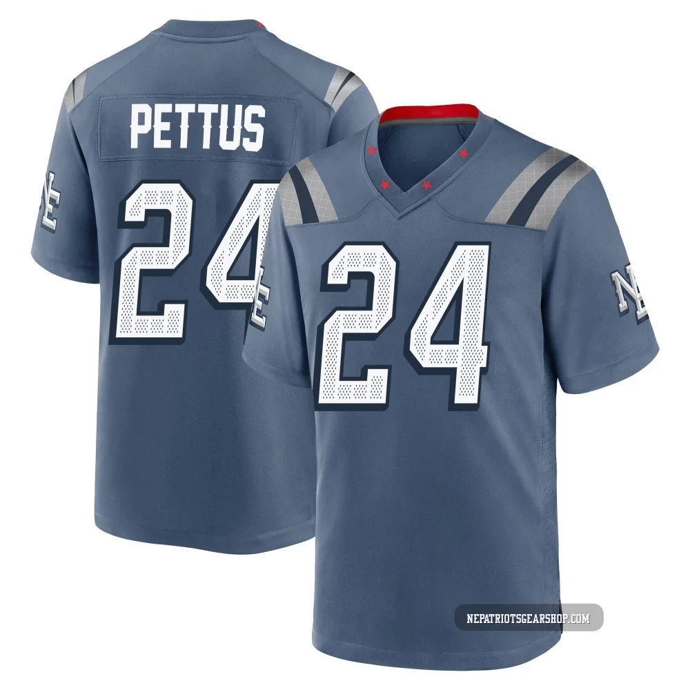 Dell Pettus ＃24 New England Patriots Game Storm 2025 Rivalries Collection Jersey - Men's Blue