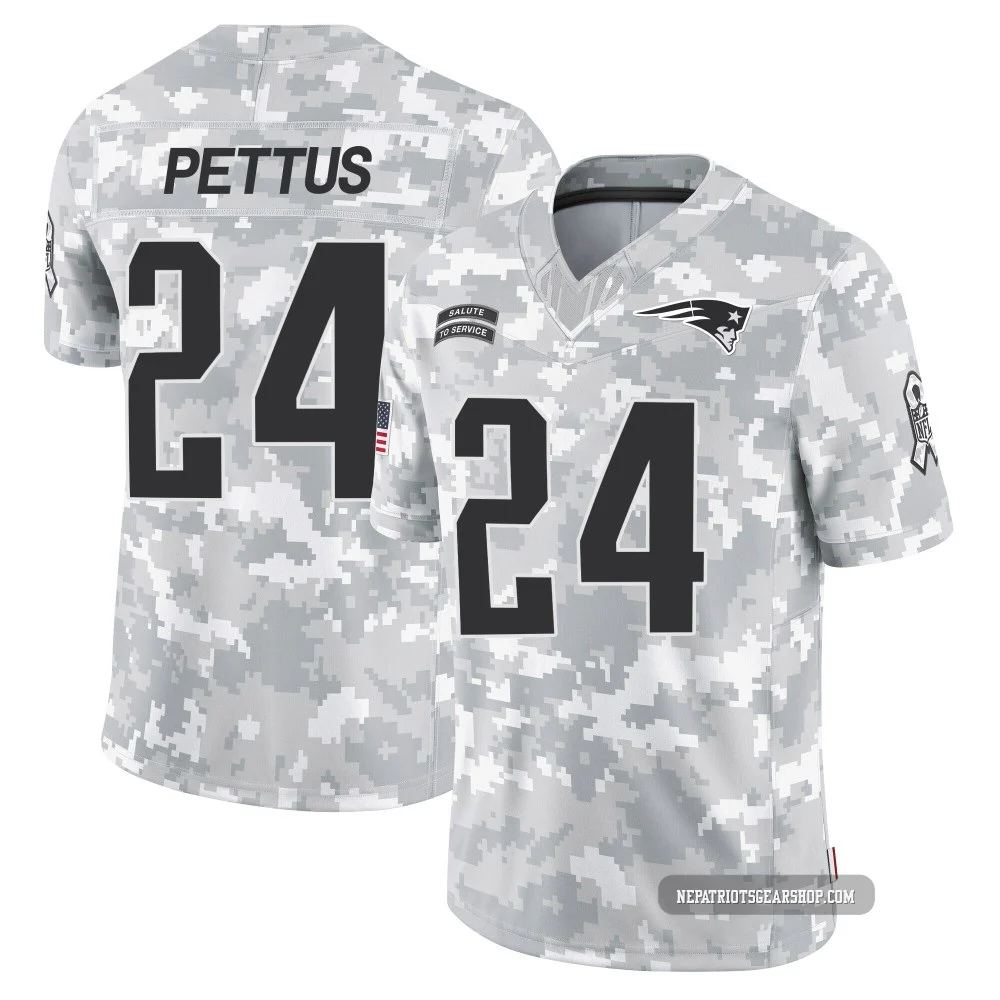 Dell Pettus ＃24 New England Patriots Limited 2024 Salute to Service Jersey - Men's Arctic Camo