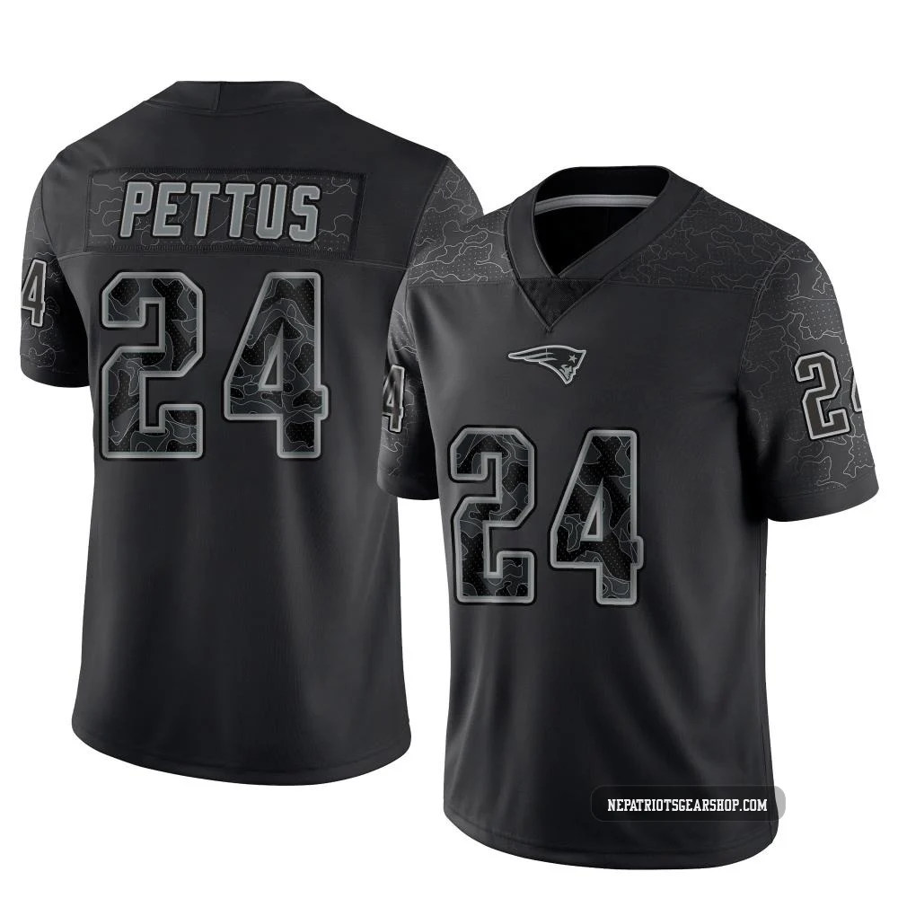 Dell Pettus ＃24 New England Patriots Limited Reflective Jersey - Youth Black
