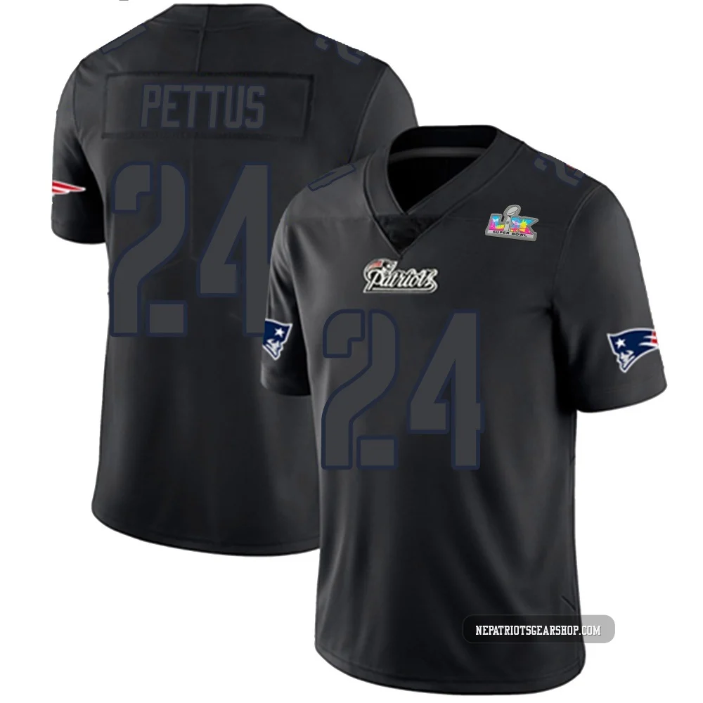 Dell Pettus ＃24 New England Patriots Limited Super Bowl LX Patch Jersey - Men's Black Impact