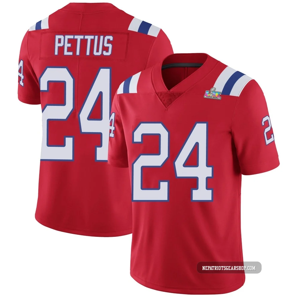 Dell Pettus ＃24 New England Patriots Limited Vapor Untouchable Alternate Super Bowl LX Patch Jersey - Men's Red