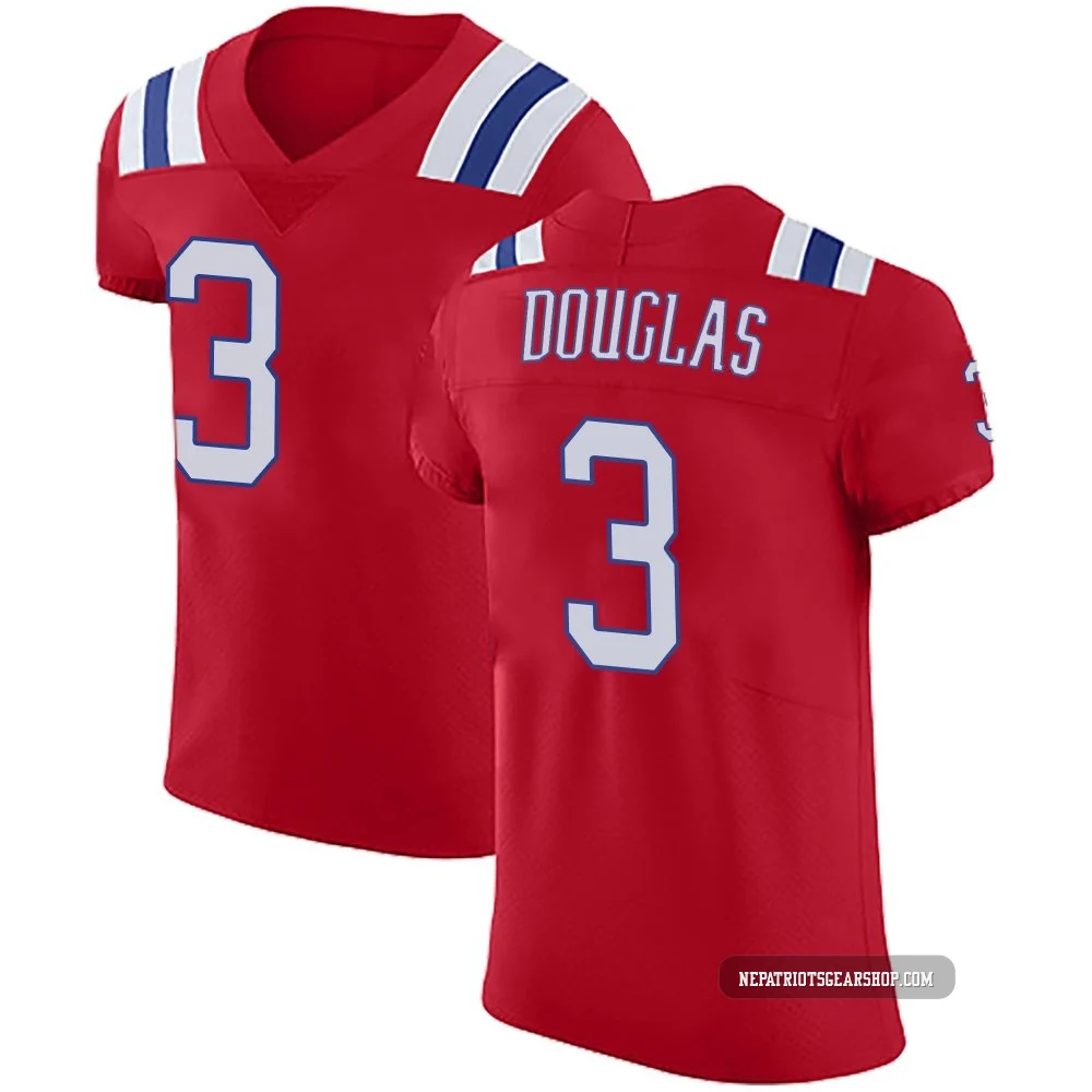 DeMario Douglas ＃3 New England Patriots Elite Vapor Untouchable Alternate Jersey - Men's Red