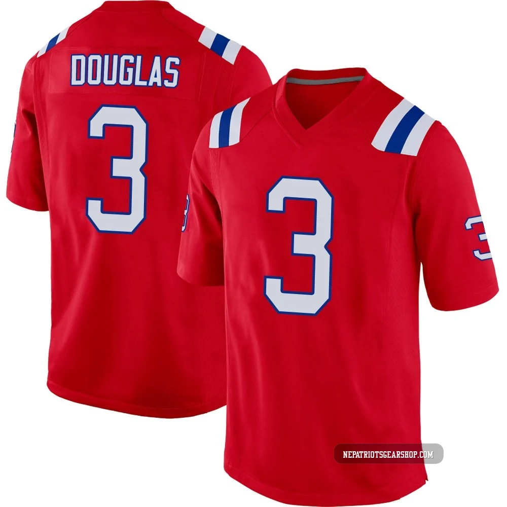 DeMario Douglas ＃3 New England Patriots Game Alternate Jersey - Youth Red