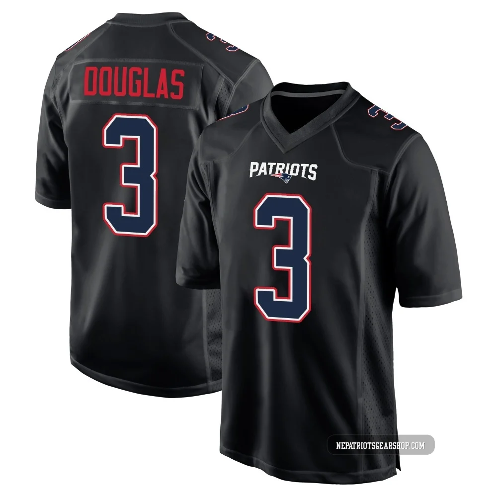 DeMario Douglas ＃3 New England Patriots Game Carbon Fashion Jersey - Men's Black