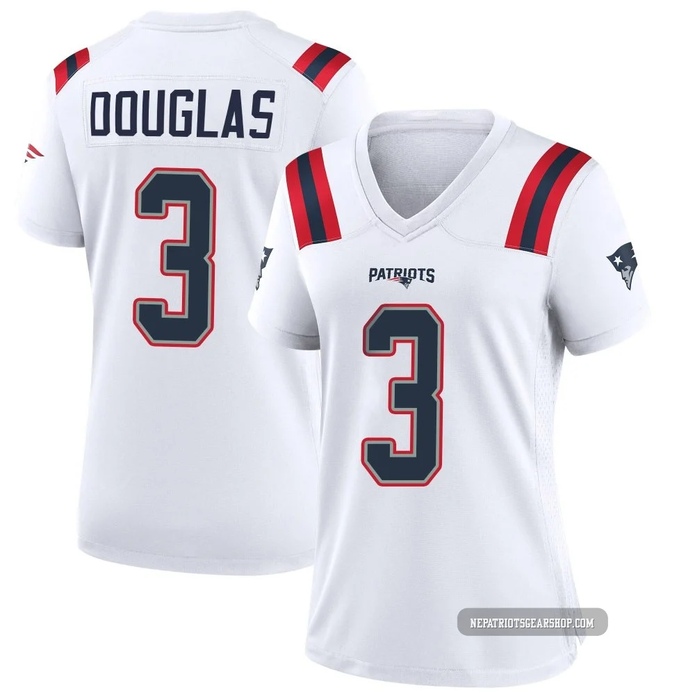 DeMario Douglas ＃3 New England Patriots Game Jersey - Women's White
