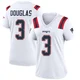 DeMario Douglas ＃3 New England Patriots Game Jersey - Women's White