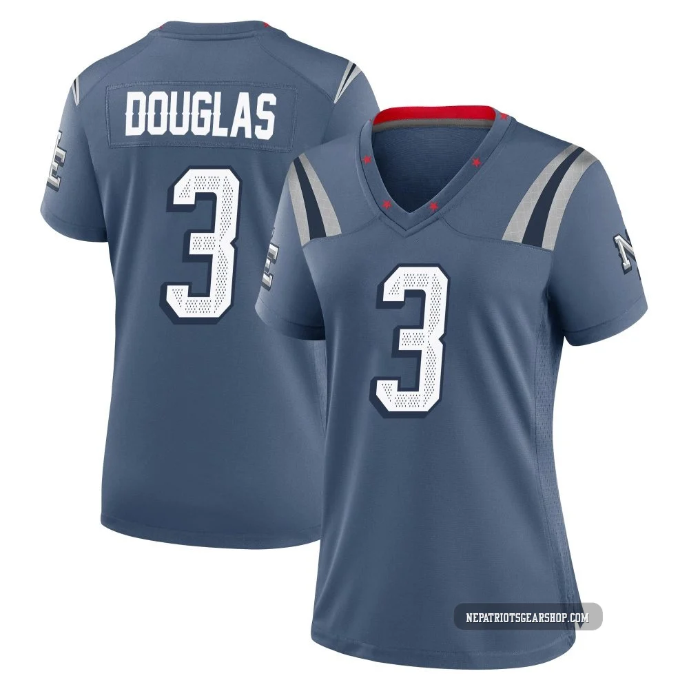DeMario Douglas ＃3 New England Patriots Game Storm 2025 Rivalries Collection Jersey - Women's Blue