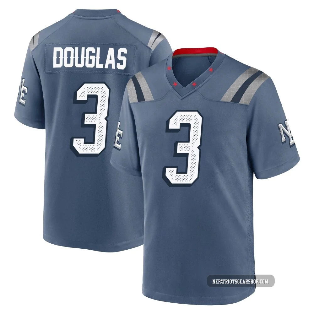 DeMario Douglas ＃3 New England Patriots Game Storm 2025 Rivalries Collection Jersey - Youth Blue