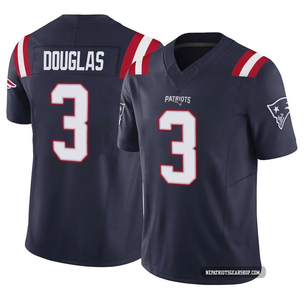 DeMario Douglas ＃3 New England Patriots Limited Vapor F.U.S.E. Jersey - Men's Navy