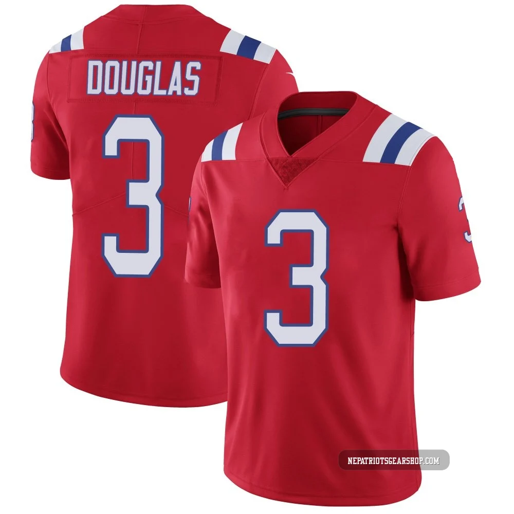 DeMario Douglas ＃3 New England Patriots Limited Vapor Untouchable Alternate Jersey - Youth Red