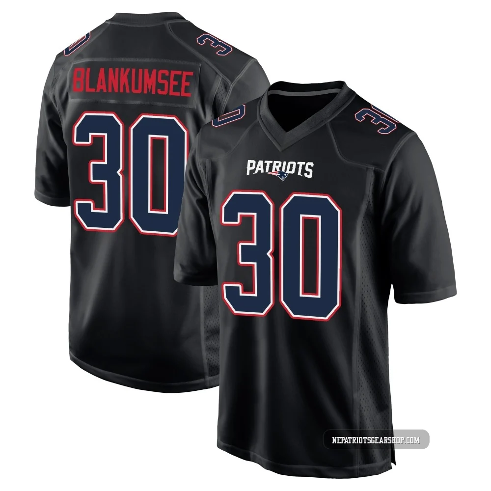 Demeer Blankumsee ＃30 New England Patriots Game Carbon Fashion Jersey - Youth Black
