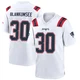 Demeer Blankumsee ＃30 New England Patriots Game Jersey - Youth White