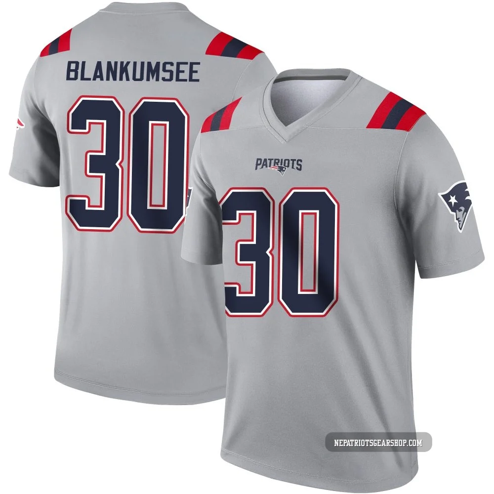 Demeer Blankumsee ＃30 New England Patriots Legend Inverted Jersey - Men's Gray